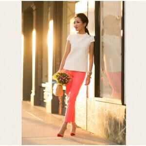 J. Crew Cafe Capri Ankle Pants Lobster/ Nantucket Red Size 10